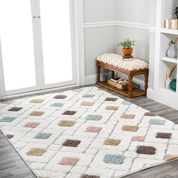 Astrid Retro Trellis High-low Area Rug